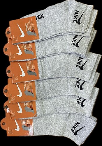 6lı Gri nike soket çorap