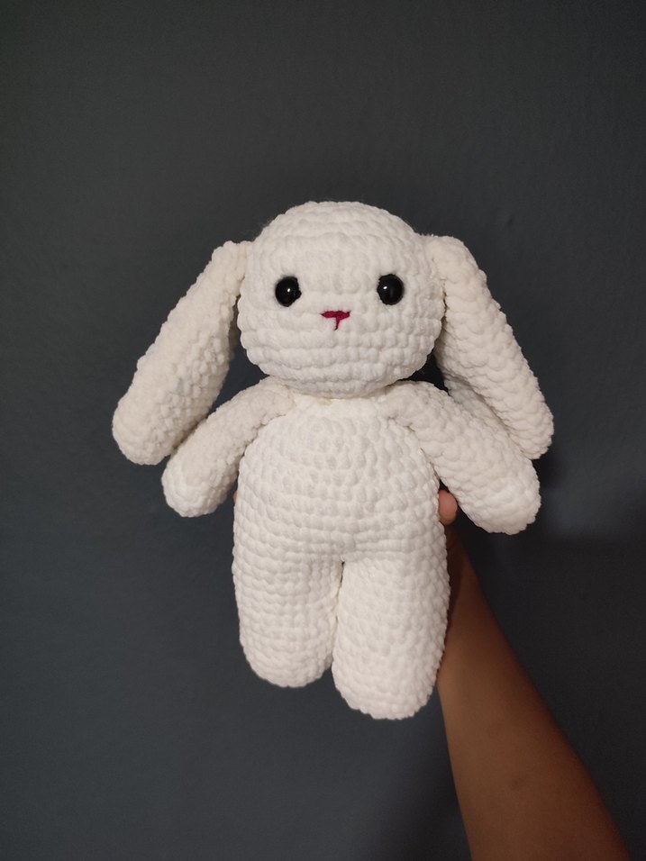 Beyaz Peluş Tavşan Oyuncak - Görsel 3