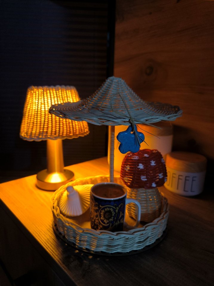 Bohem Hasır Kahve Fincanı Standı - Görsel 3