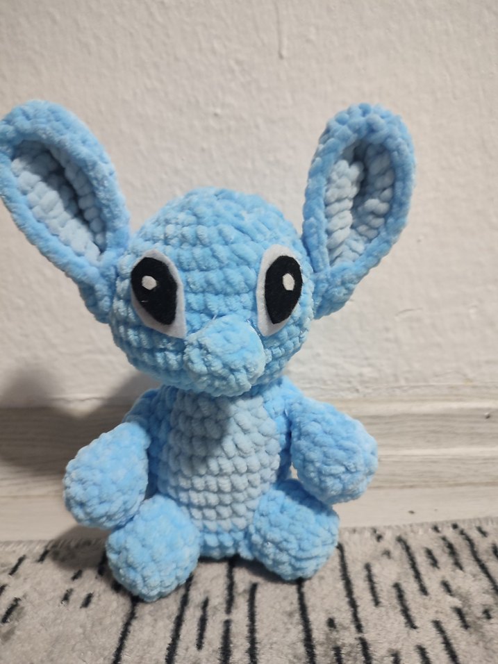 Pastel Mavi Peluş Oyuncak stich - Görsel 3