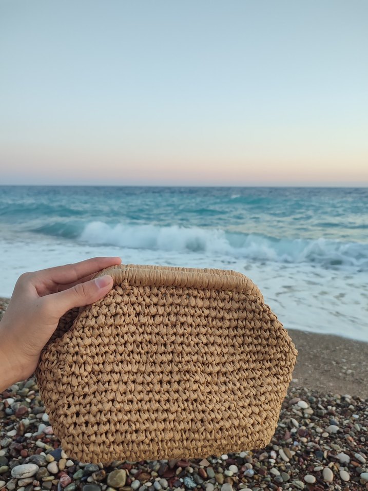 rafya ipten burslu çanta  içi astarlı - Görsel 2