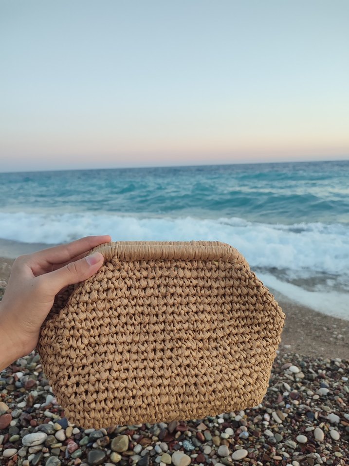 rafya ipten burslu çanta  içi astarlı - Görsel 4