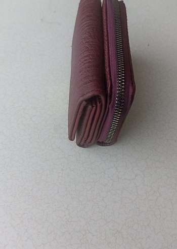 Bordo Süet Fermuarlı Kadın Portföy Cüzdan - Görsel 2