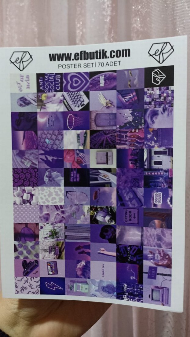 Mor Puzzle Parçaları Duvar Dekoru - Görsel 4