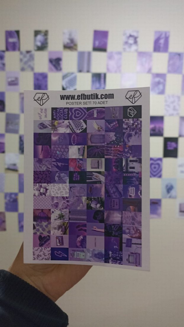 Mor Puzzle Parçaları Duvar Dekoru - Görsel 2