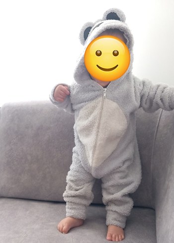 Gri Leopar Desenli Bebek Tulumu - Görsel 2