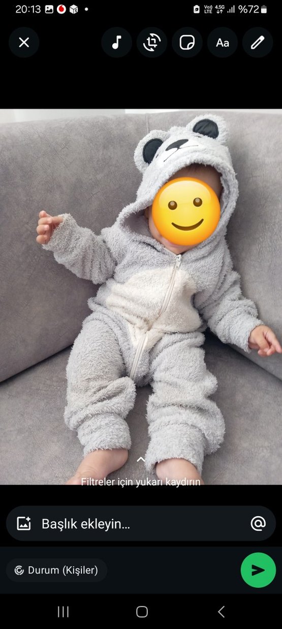 Gri Leopar Desenli Bebek Tulumu - Görsel 3