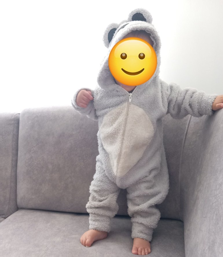 Gri Leopar Desenli Bebek Tulumu - Görsel 2