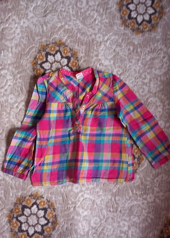 Renkli Uzun Kollu Kız Gömlek - Görsel 2