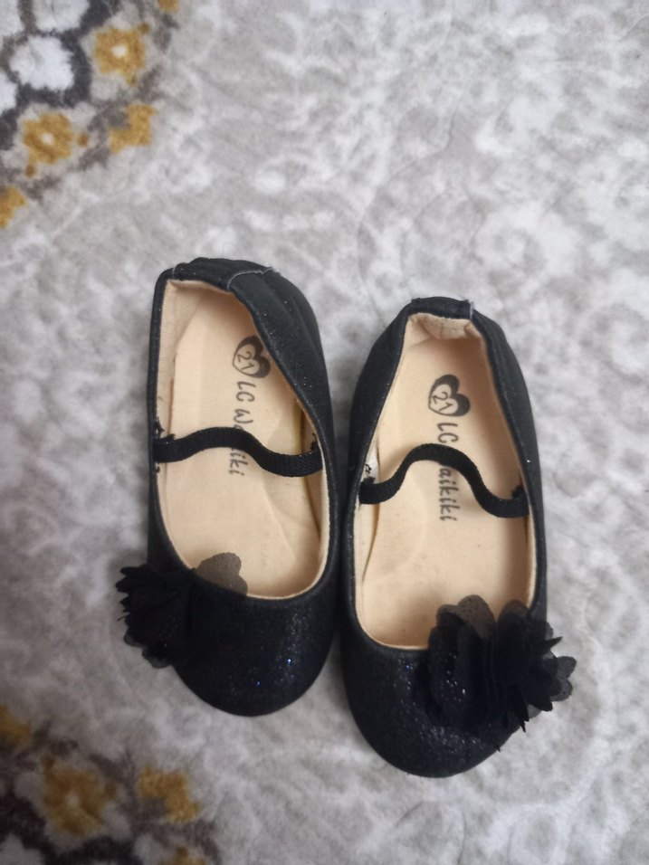 Kız Çocuk Siyah Babet Fırfırlı - Görsel 2