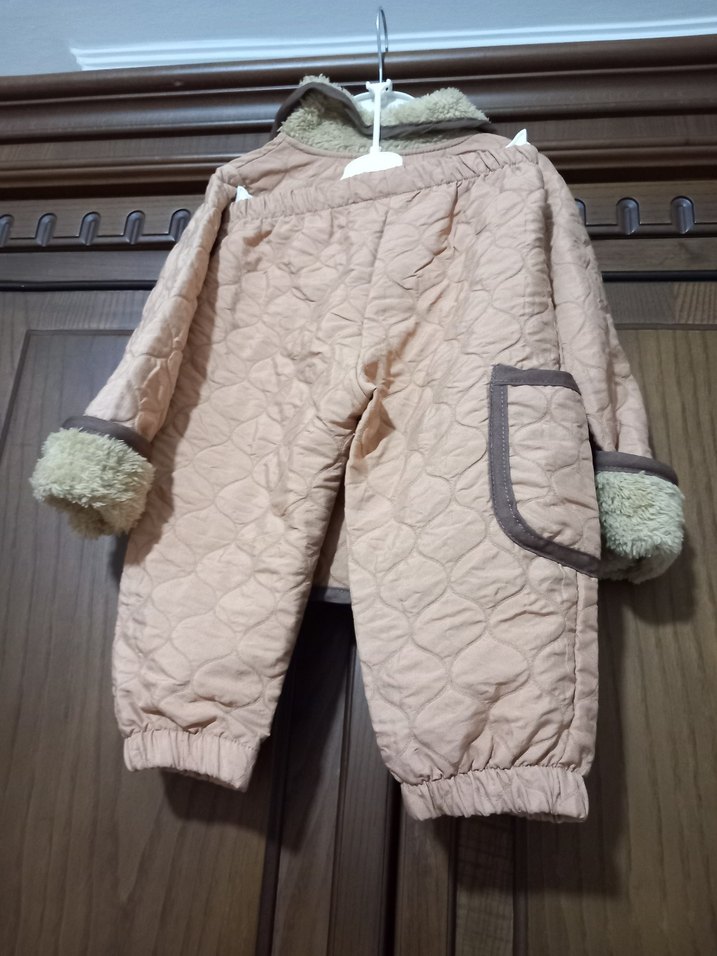 Kahverengi Bebek Puf Mont ve Pantolon Takımı - Görsel 5