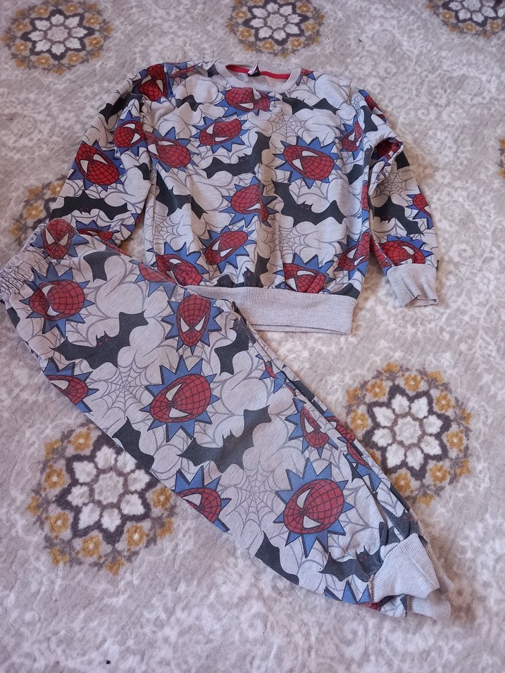 Gri Bağlama Desenli Hamile Pijama Takımı - Görsel 2