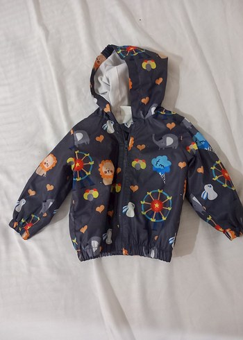 Çocuk Kapüşonlu Renkli Baskılı Yağmurluk - Görsel 2