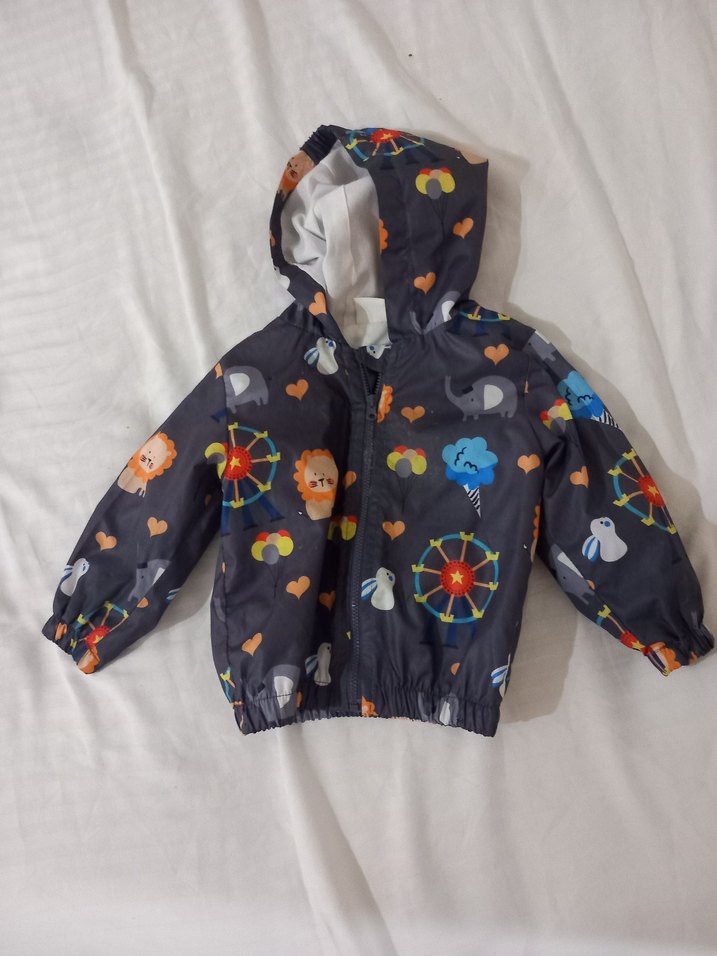 Çocuk Kapüşonlu Renkli Baskılı Yağmurluk - Görsel 2