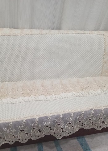 İşlemeli Beyaz Yatak Örtüsü - Görsel 5
