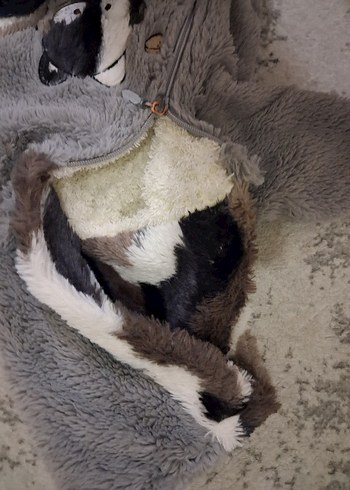 Kapüşonlu Gri Erkek Çocuk Kaban - Görsel 3