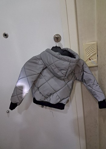 Kapüşonlu Erkek Çocuk Gri Mont - Görsel 5