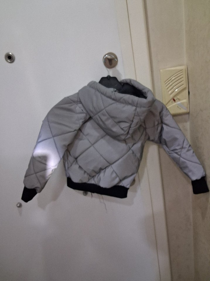 Kapüşonlu Erkek Çocuk Gri Mont - Görsel 4