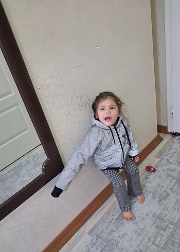 Kapüşonlu Fermuarlı Gri Erkek Çocuk Mont - Görsel 9