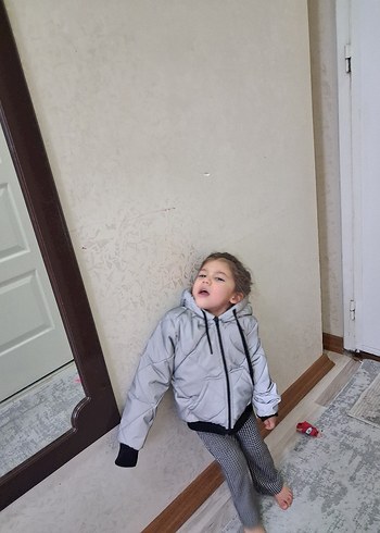 Kapüşonlu Fermuarlı Gri Erkek Çocuk Mont - Görsel 8