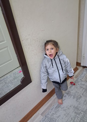 Kapüşonlu Fermuarlı Gri Erkek Çocuk Mont - Görsel 7