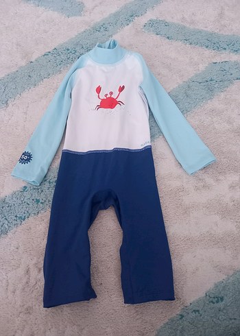 Uzun Kollu Erkek Çocuk Mavi Desenli Mayo - Görsel 6