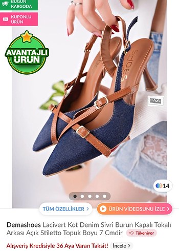 Demashoes Lacivert Kot Stiletto Tokalı Topuklu