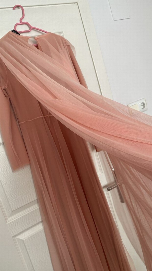 Püsküllü Uzun nikah kına nişan düğün Abiye Elbise Hilal Oğuzkan - Görsel 5