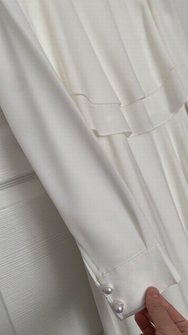 Uzun Beyaz nikah kına düğün nişan Elbise abiye.Salkımsaçak marka - Görsel 3