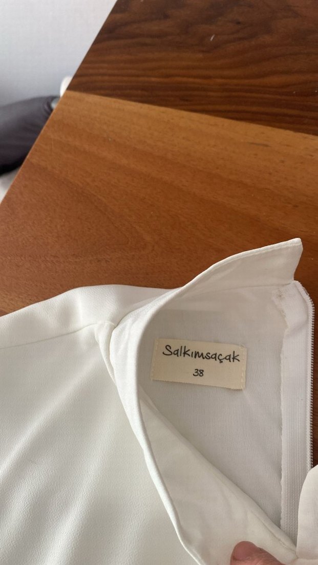 Uzun Beyaz nikah kına düğün nişan Elbise abiye.Salkımsaçak marka - Görsel 4