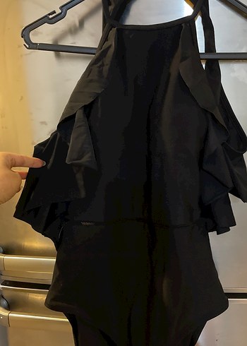 Fırfırlı Siyah Midi Kadın Mayo - Görsel 2