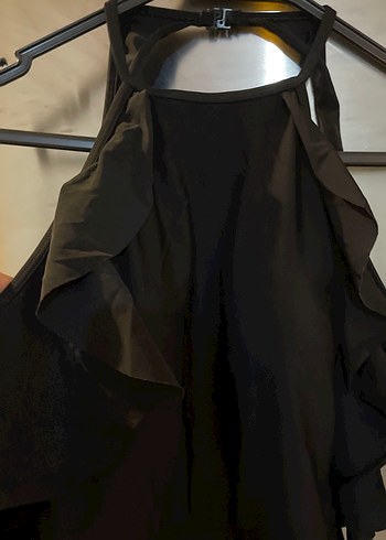 Fırfırlı Siyah Midi Kadın Mayo - Görsel 4