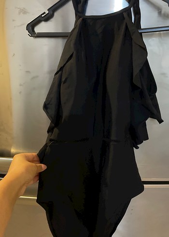 Fırfırlı Siyah Midi Kadın Mayo - Görsel 3