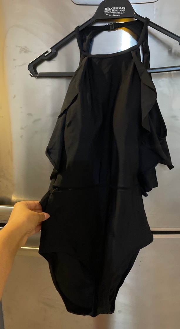 Fırfırlı Siyah Midi Kadın Mayo - Görsel 3