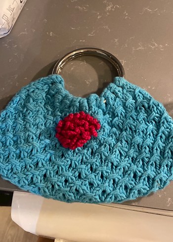 Turkuaz Örgü Fırın Eldiveni - Görsel 2