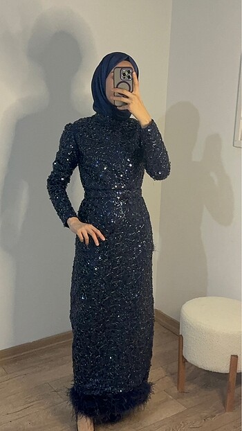 s Beden Kiralık Kalem Taşlı Tesettür Abiye