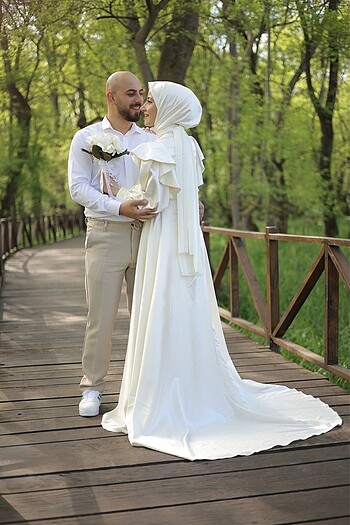 Tesettür Nikah Çekim Elbisesi