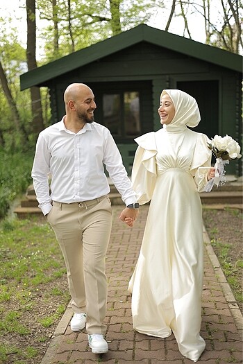 Tesettür Nikah Çekim Elbisesi