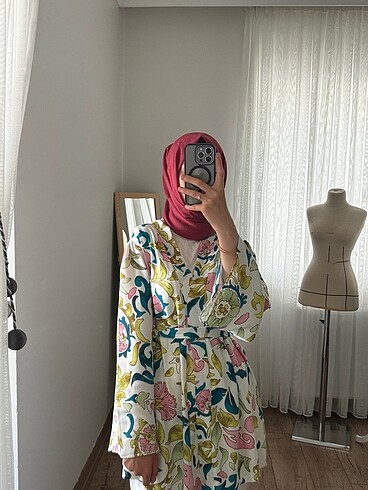 Desenli keten kimono