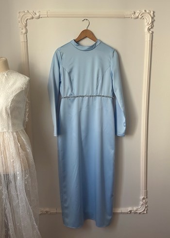 Tesettür Saten Elbise - Görsel 2