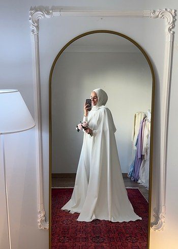 Pelerinli Tesettür Gelinlik abiye - Görsel 5