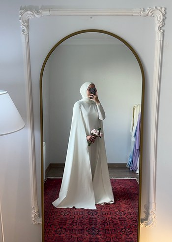 Pelerinli Tesettür Gelinlik abiye - Görsel 4