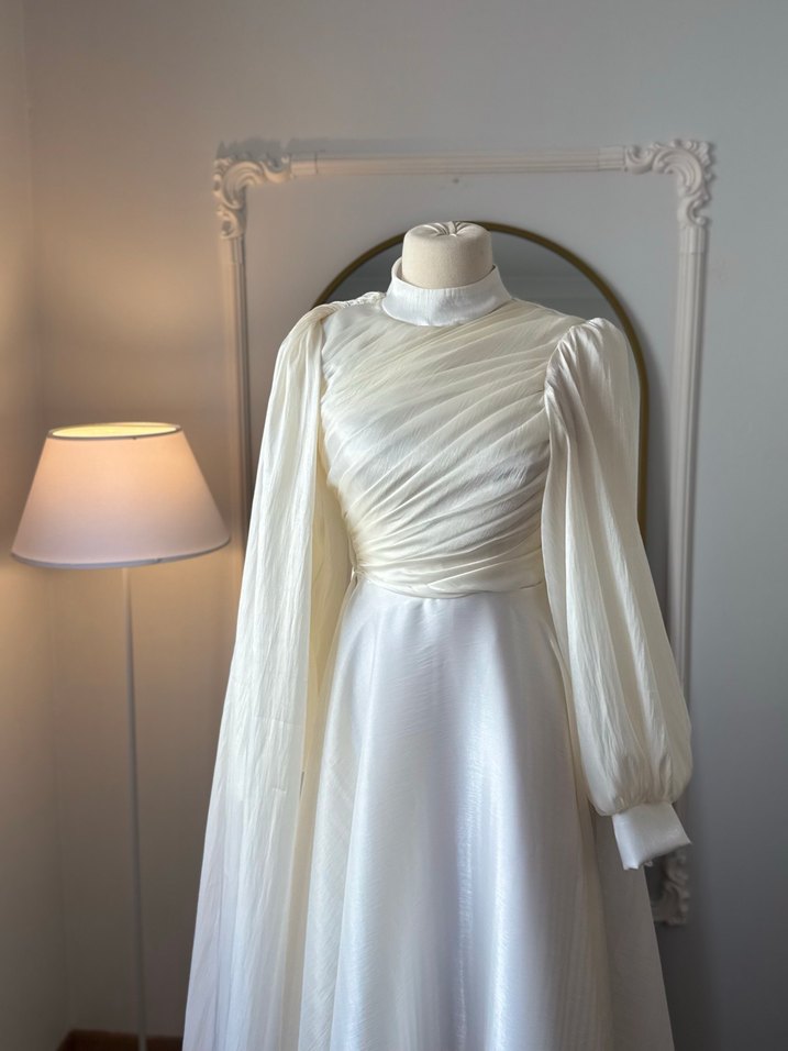 Tesettür nikah çekim elbisesi - Görsel 2