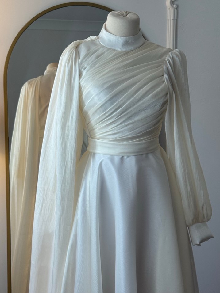 Tesettür nikah çekim elbisesi - Görsel 4