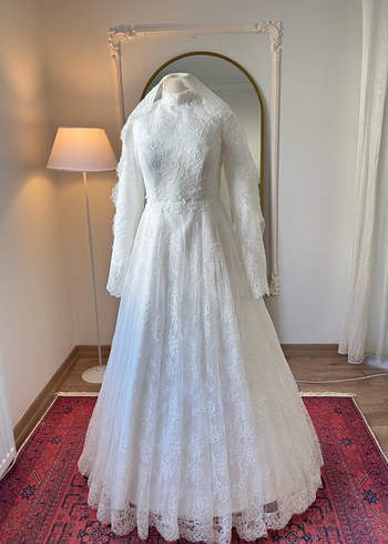 Tesettür Fransız DantelGelinlik - Görsel 5