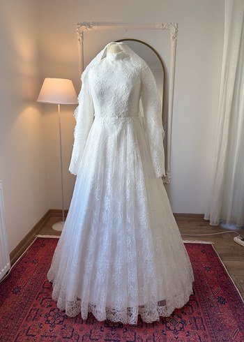 Tesettür Fransız DantelGelinlik - Görsel 2