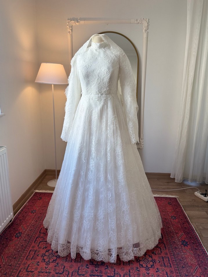 Tesettür Fransız DantelGelinlik - Görsel 2