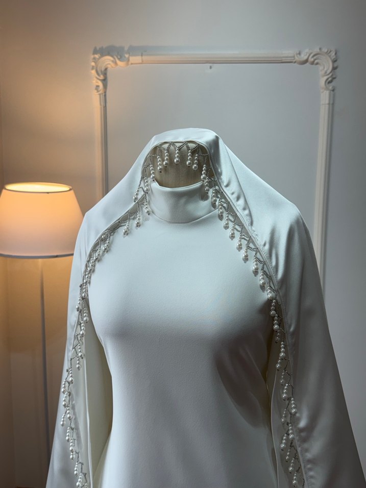 Tesettür nikah çekim elbisesi - Görsel 4