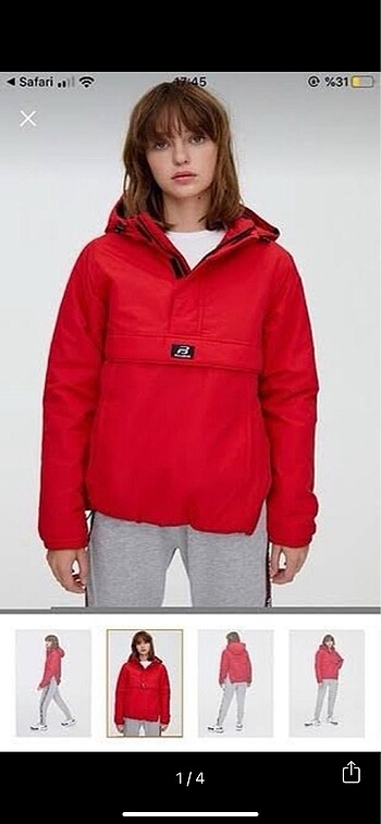 Pull &bear kanguru ceket kırmızı