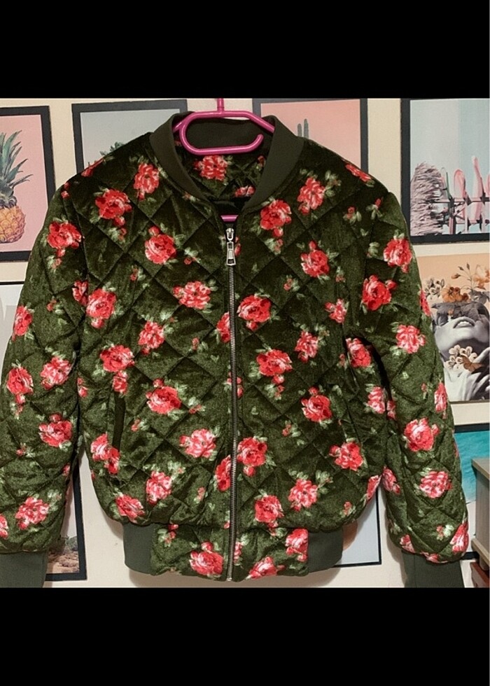 Bomber ceket kadife ceket - Görsel 2